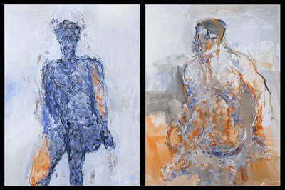 Diptych of Duncan Hume Dancing Aged 38 by Stephen Finer